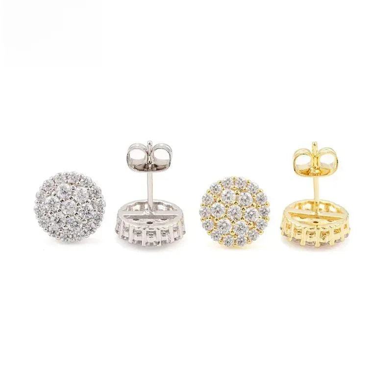 New S925 Silver D Color Moissanite Round Stud Earrings - CaratixJewelry